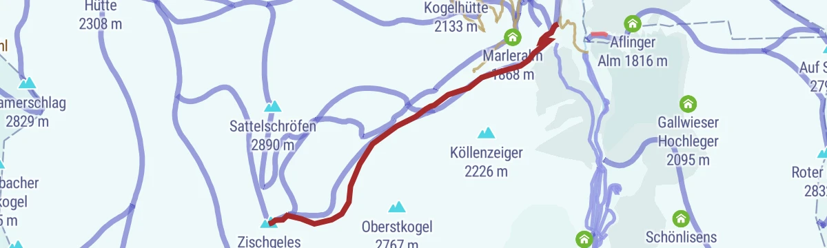 Route map: Zischgeles